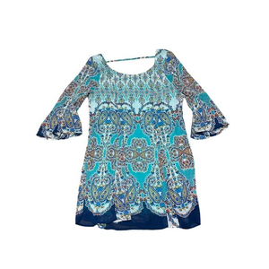 🦋Women's‎ As U Wish Ladies lightweight tunic Size medium boho peasant summer